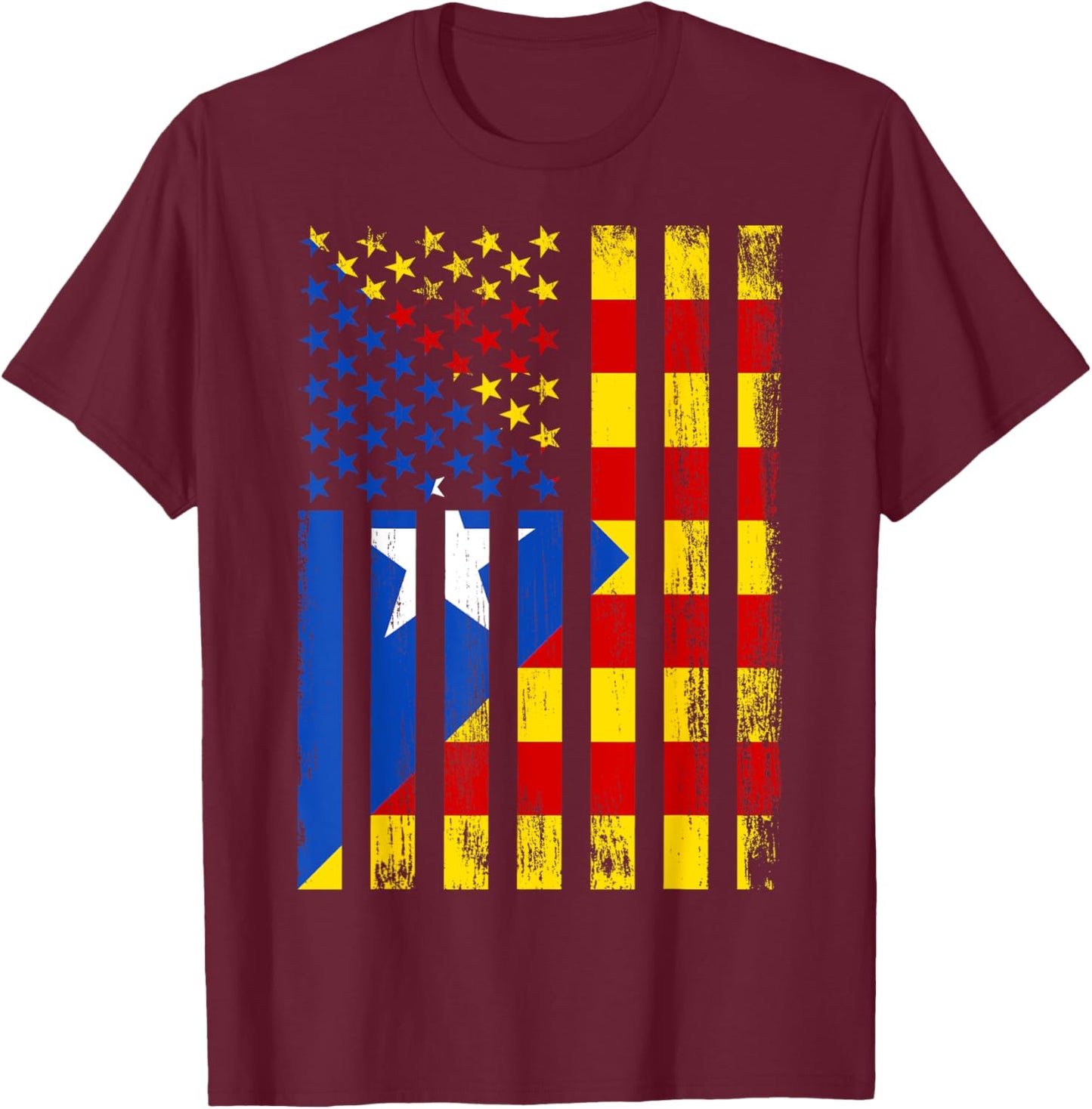 Catalonia & USA T-Shirt - T-Shirt | Maroon