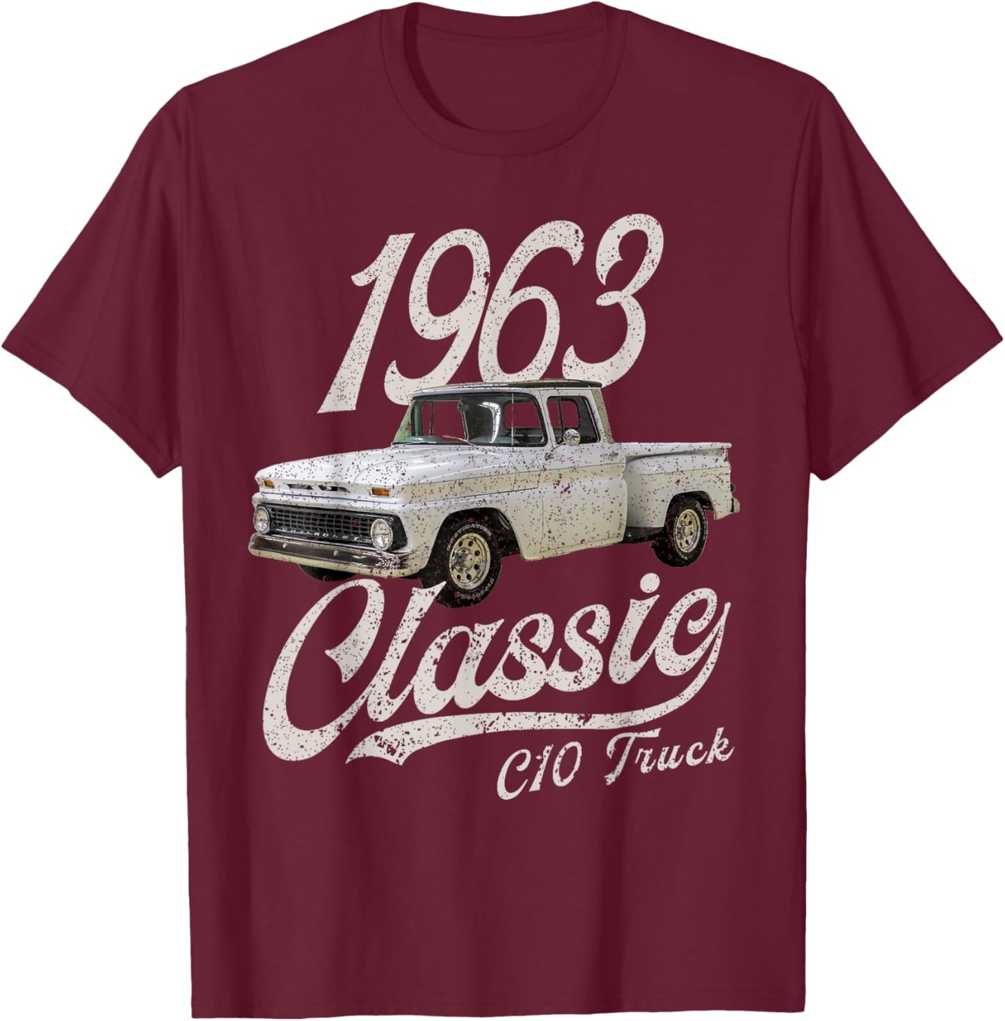1963 63 c10 TRUCK T-Shirt - T-Shirt | Maroon