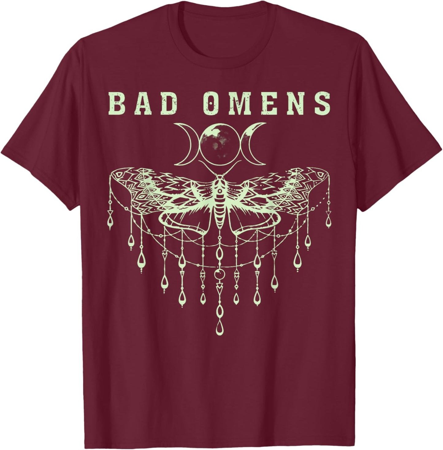 Retro Vintage Bad Omens Moth Men Kids Youth T-Shirt - T-Shirt | Maroon