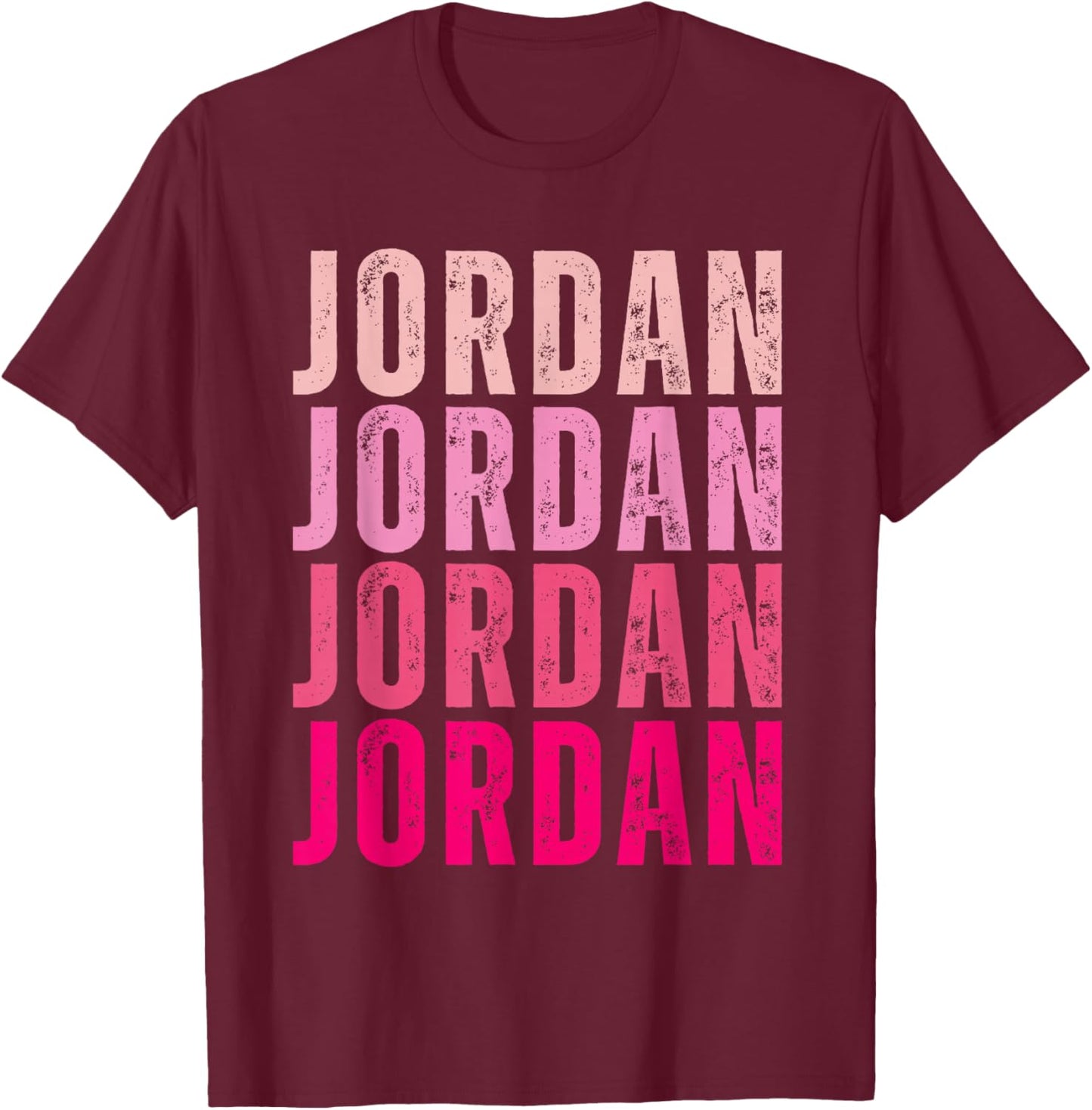 Jordan Personalized Name I Love Jordan Vintage T-Shirt - T-Shirt | Maroon