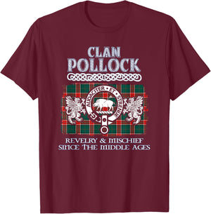 Clan Pollock Scottish Pollock Family Name T-Shirt - T-Shirt | Maroon