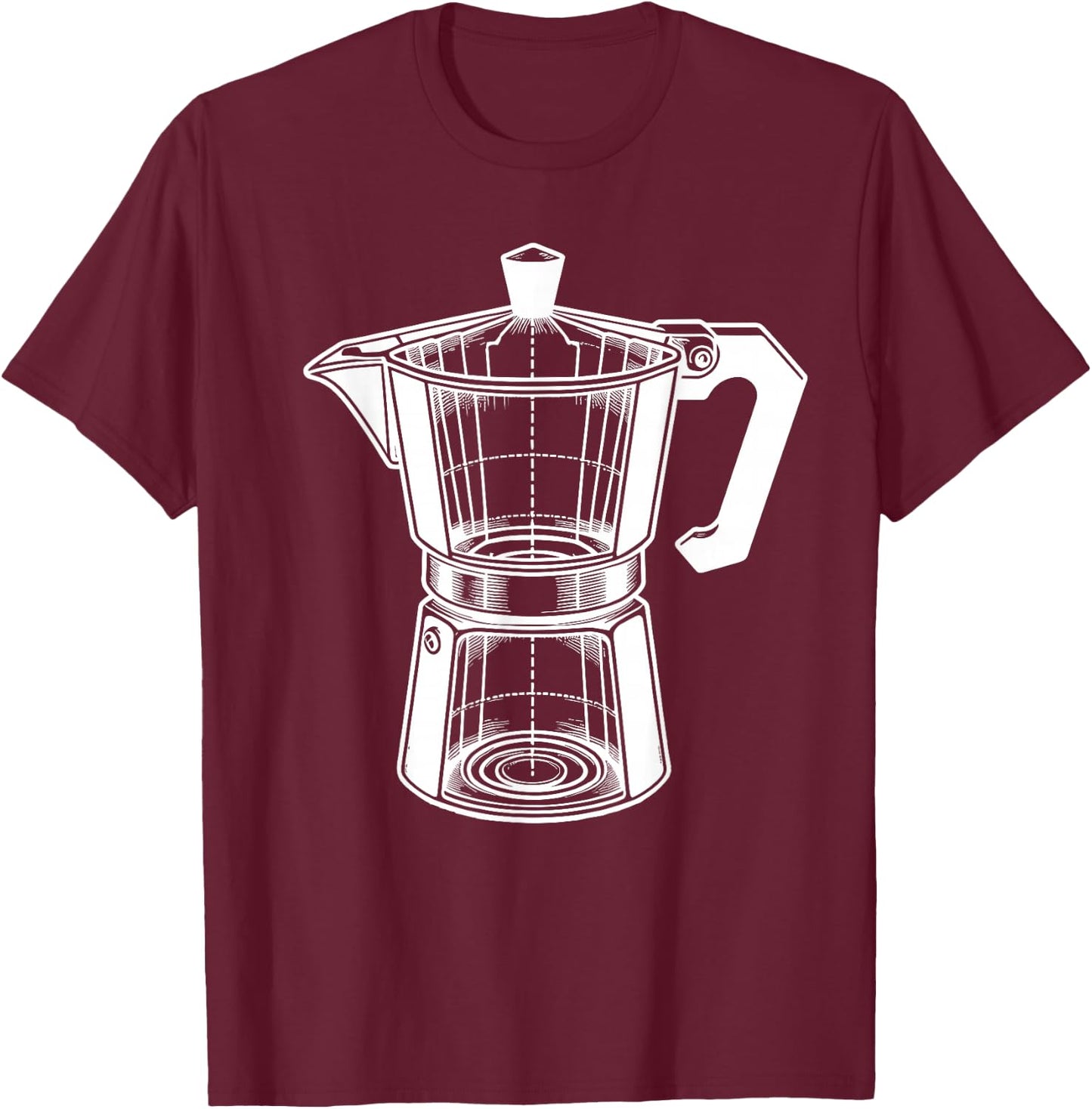 Moka Pot Vintage Coffee Maker Espresso Lovers T-Shirt - T-Shirt | Maroon