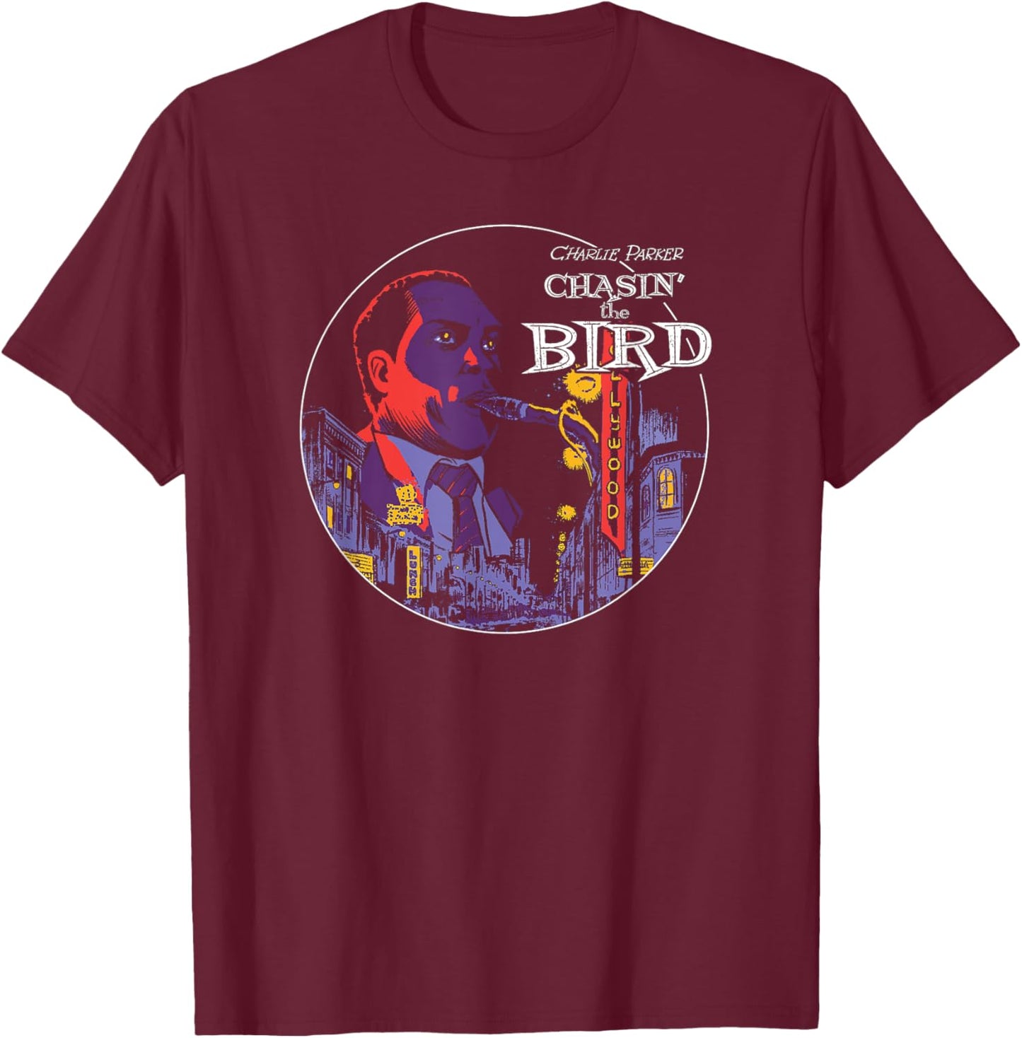 Charlie Parker - Chasin' the Bird Jazz Song T-Shirt - T-Shirt | Maroon