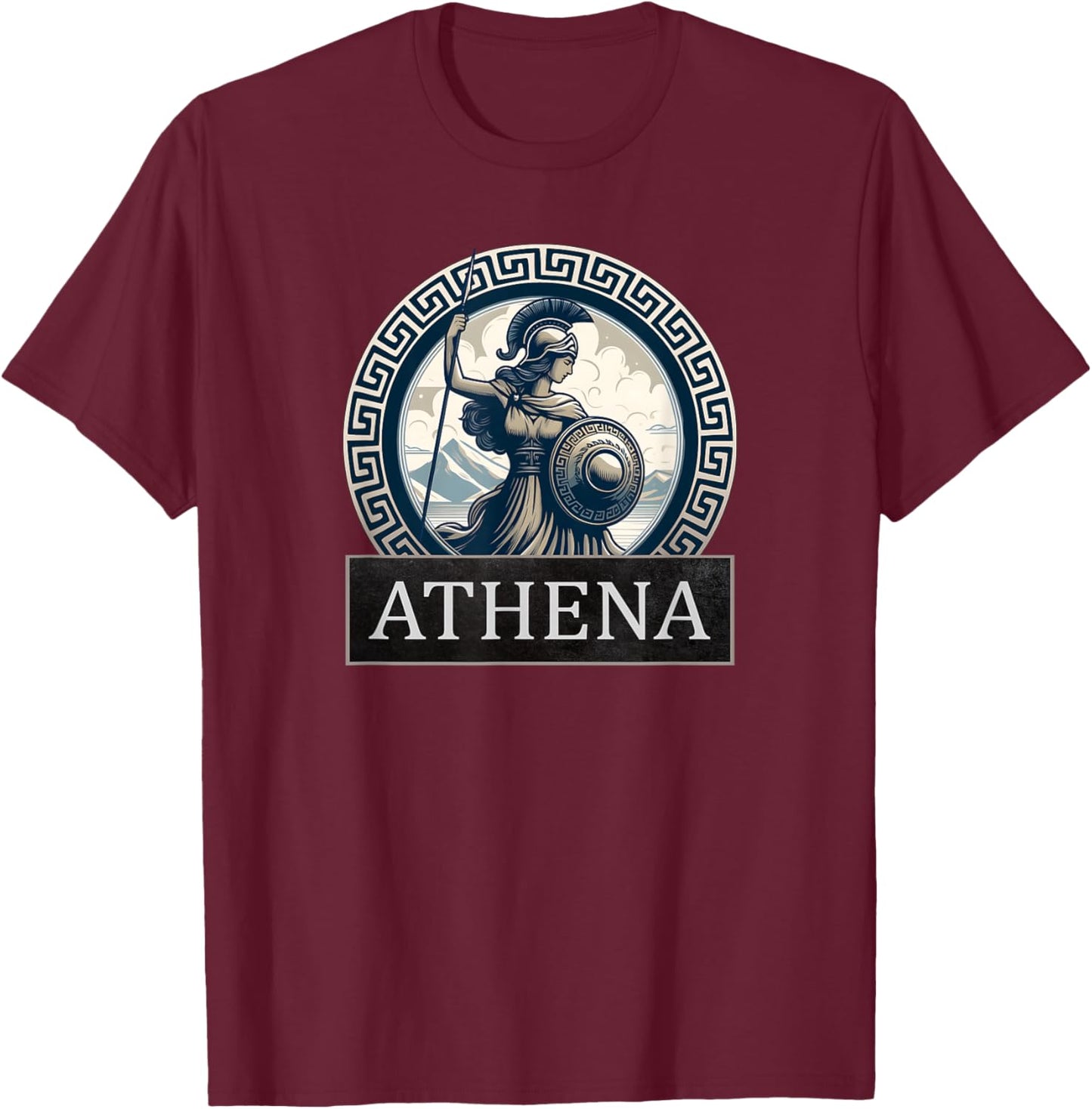 Athena Ancient Greek Goddess T-Shirt - T-Shirt | Maroon