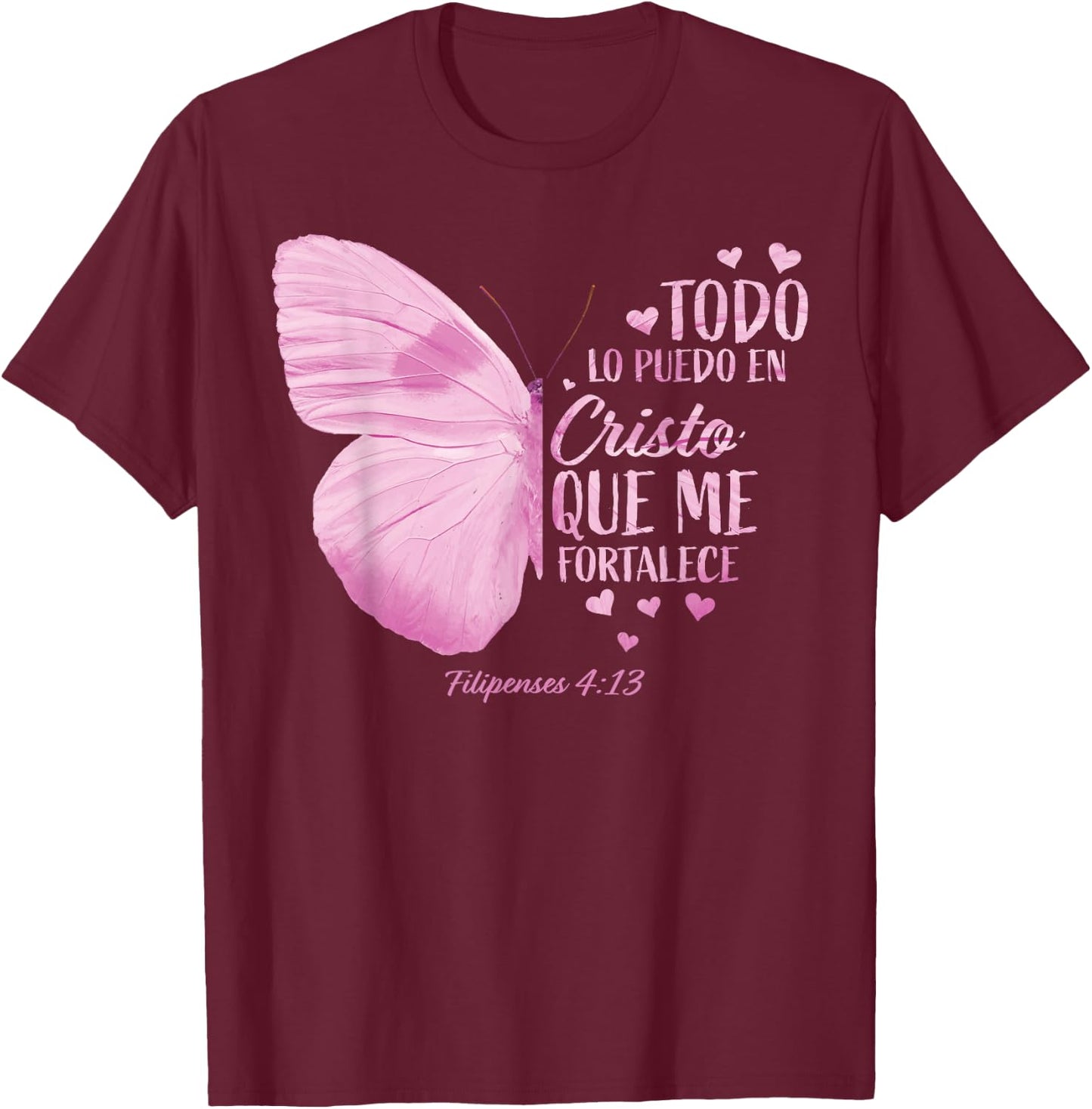 Christian Gift Women Spanish Religious Verse Sayings Her Mom T-Shirt - T-Shirt | Maroon