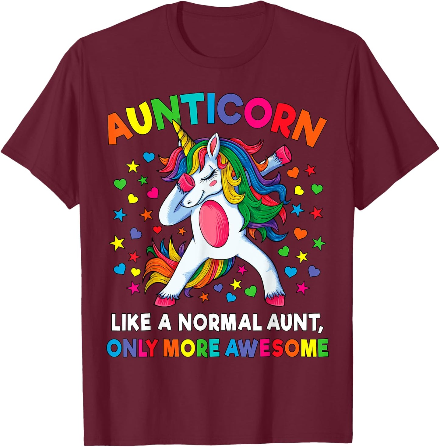 Aunticorn Like An Aunt Only Awesome Dabbing Unicorn Women T-Shirt - T-Shirt | Maroon