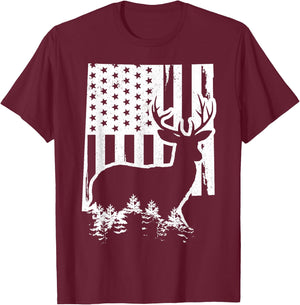 New Mexico Elk Hunting State Map US Flag Patriotic Hunter T-Shirt - T-Shirt | Maroon