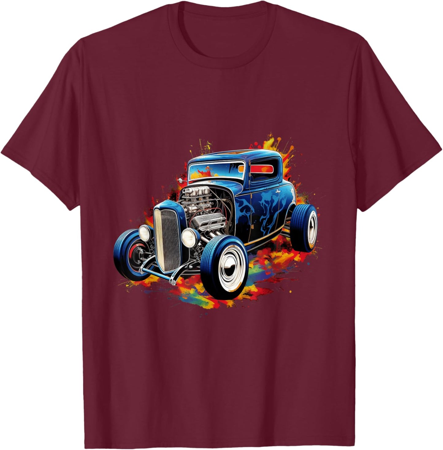Hot Rod Rat Rod Vintage Classic Car Men T-Shirt - T-Shirt | Maroon