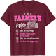 Funny Farmer Shirt Women Wife of a Farmer Rancher T-Shirt - T-Shirt | Maroon