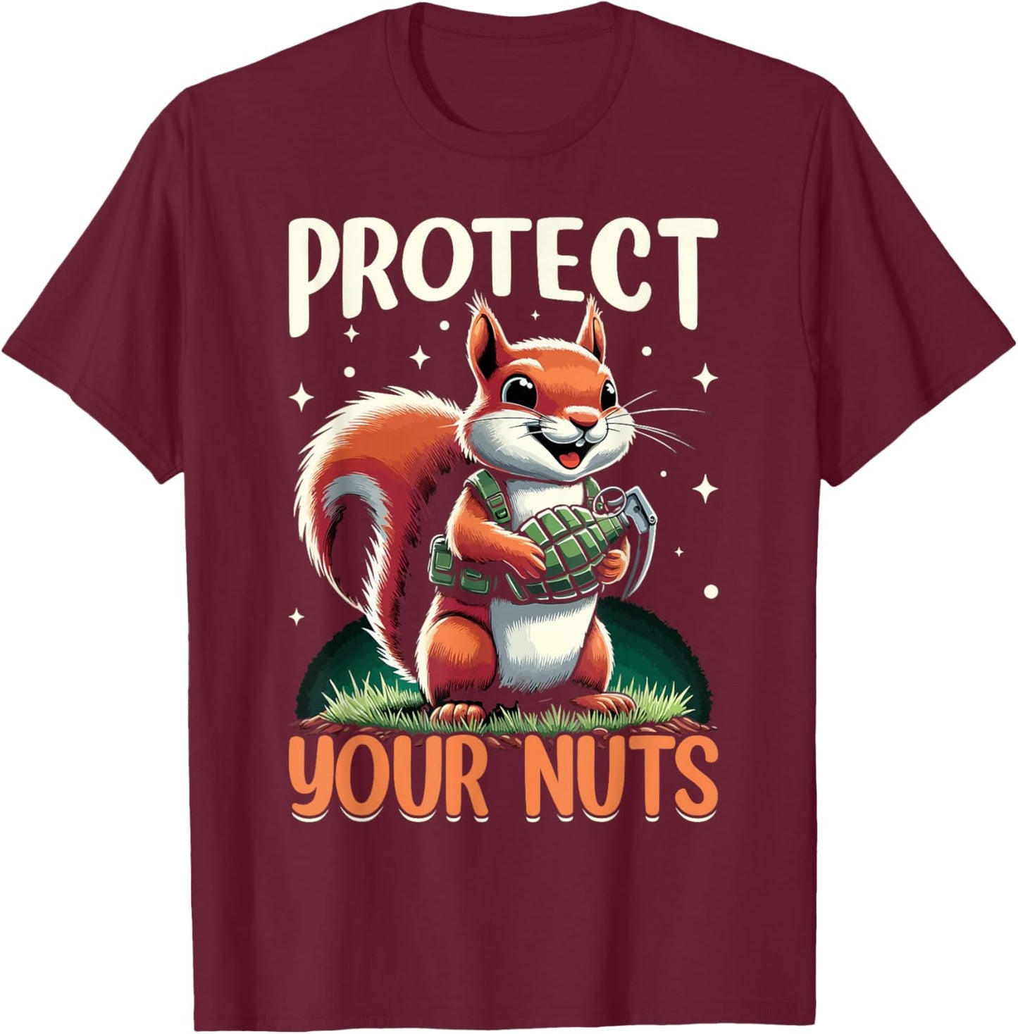Squirrel Animal Lover Funny Squirrels T-Shirt - T-Shirt | Maroon