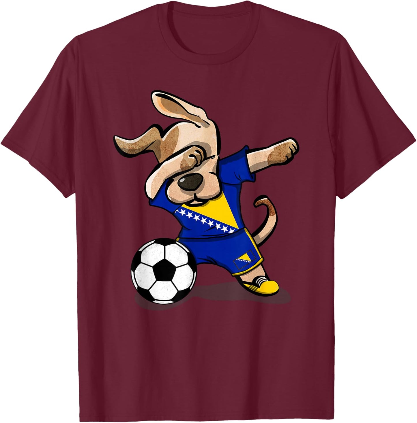 Bosnia Herzegovina Soccer Jersey Bosnian Football Lover Gift T-Shirt - T-Shirt | Maroon