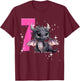 7th Birthday Shirt Dragon Party Birthday Girl Pink 7 Seven T-Shirt - T-Shirt | Maroon