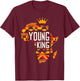 Boys African Kente Print Clothes Kids Young King Kente Youth T-Shirt - T-Shirt | Maroon