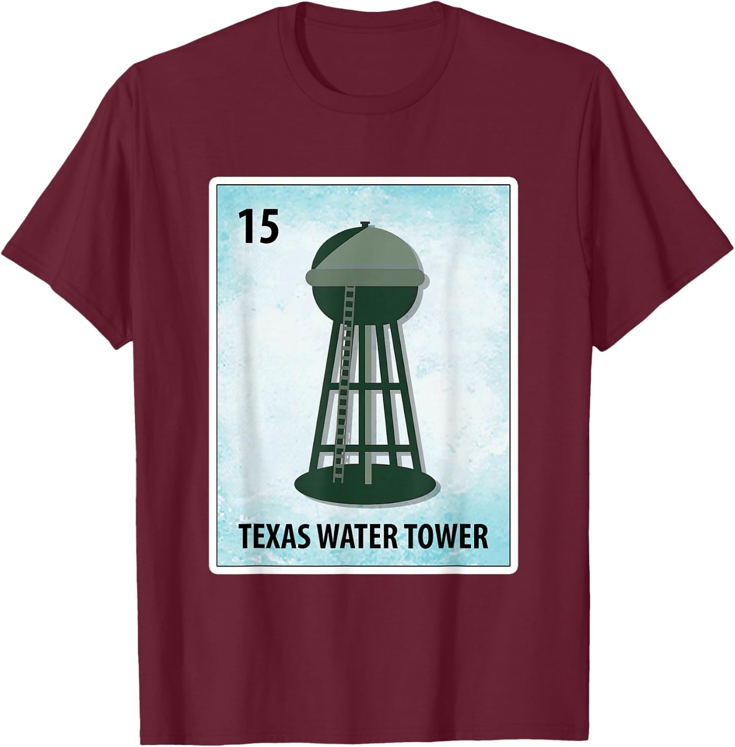 Water Tower Mexican Cards T-Shirt - T-Shirt | Maroon