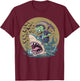 Funny Halloween Zombie Riding Shark Men Women Kid Girls Boys T-Shirt - T-Shirt | Maroon