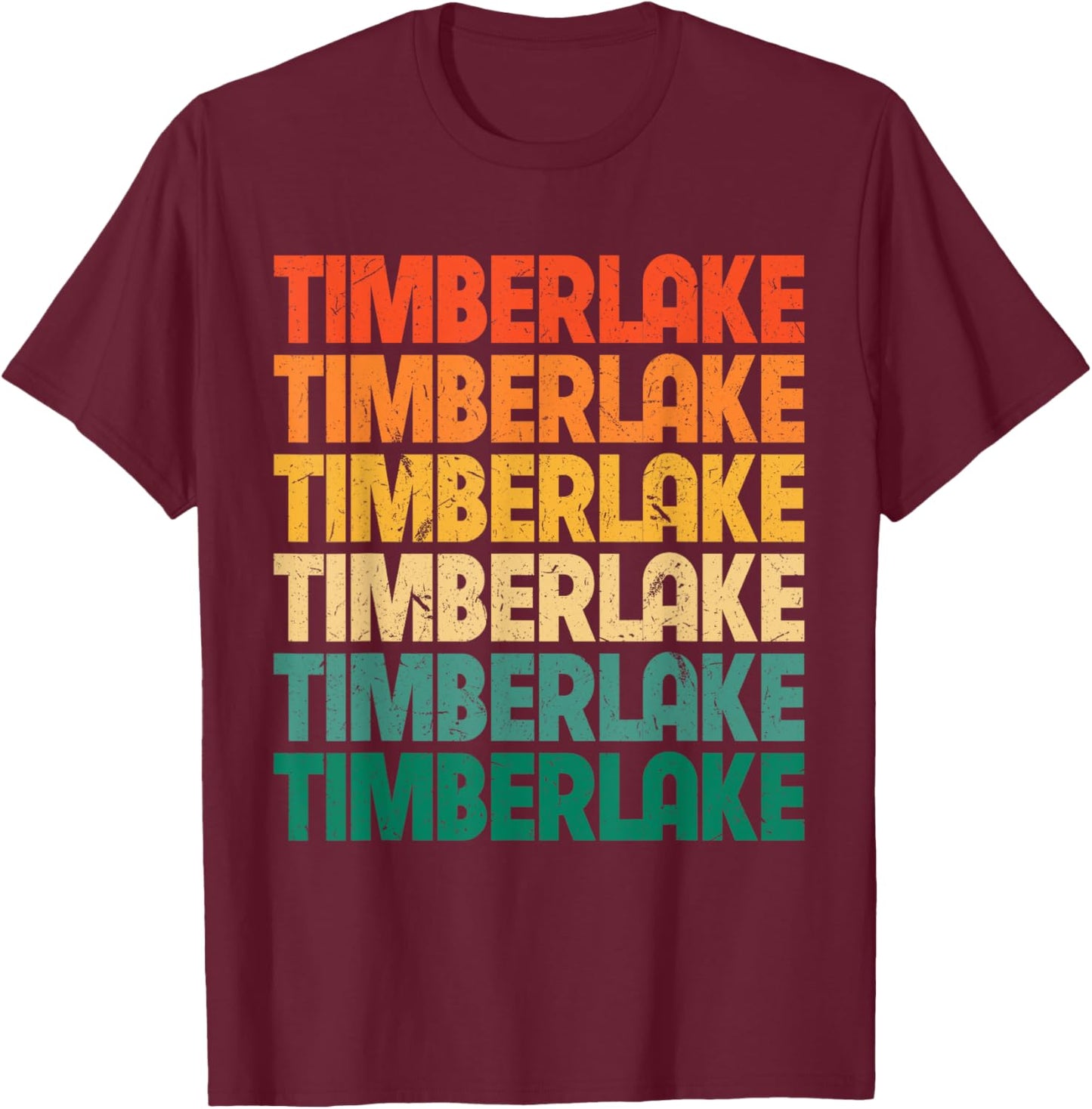 Vintage Timberlake First Name I Love Timberlake Retro Funny T-Shirt - T-Shirt | Maroon