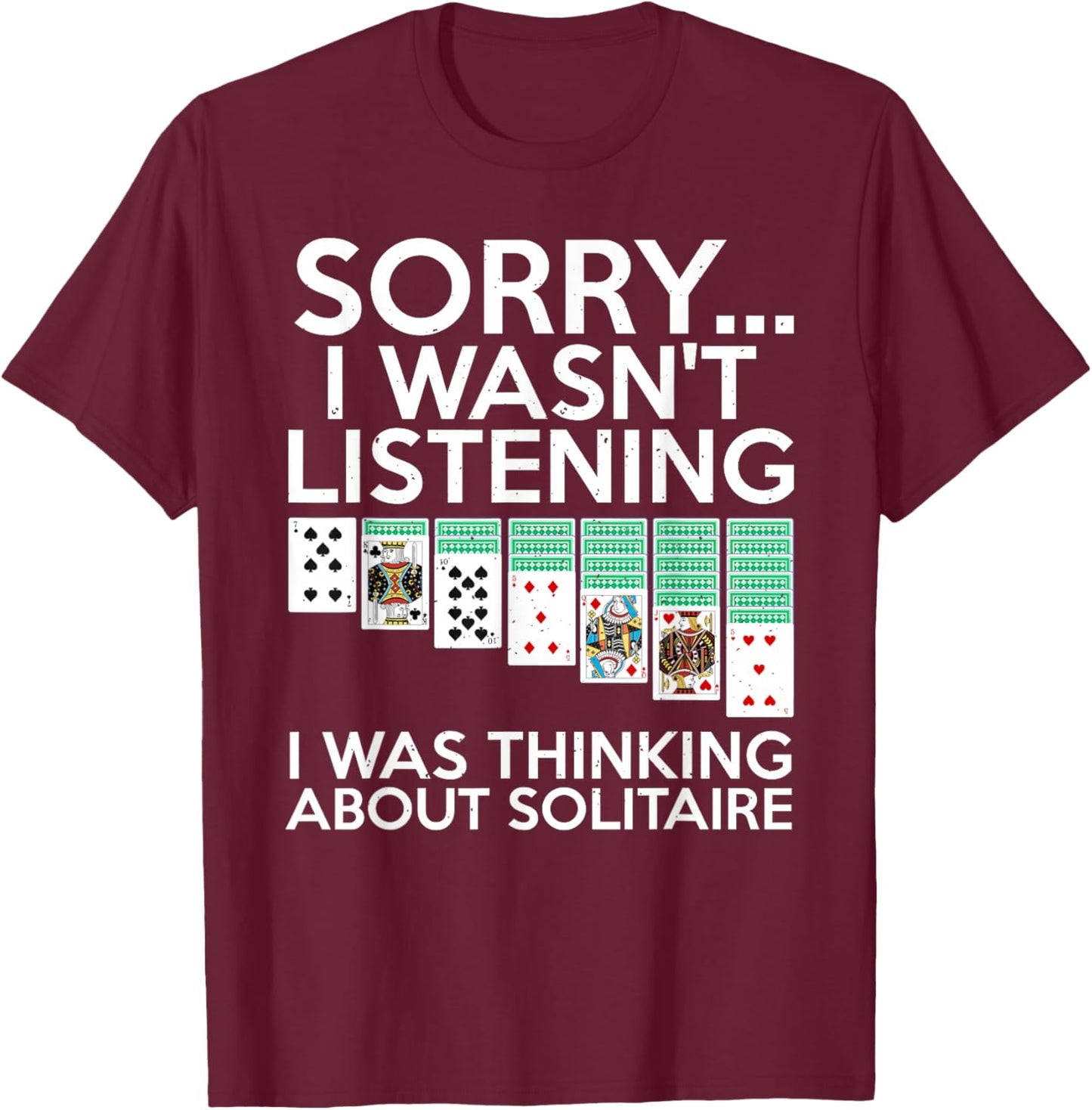 Best Solitaire Gifts Solitaire Art Women Kids Black Cotton Blend Small Short Sleeve T-Shirt - T-Shirt | Maroon