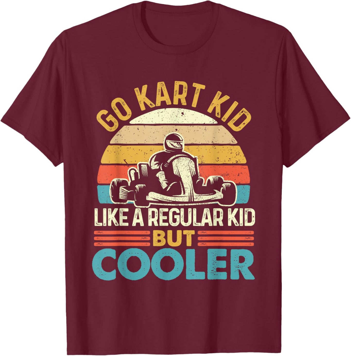 Go Kart Kid Retro Go Cart Racing T-Shirt - T-Shirt | Maroon
