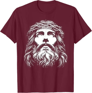 Face of Jesus Catholic T-Shirt - T-Shirt | Maroon