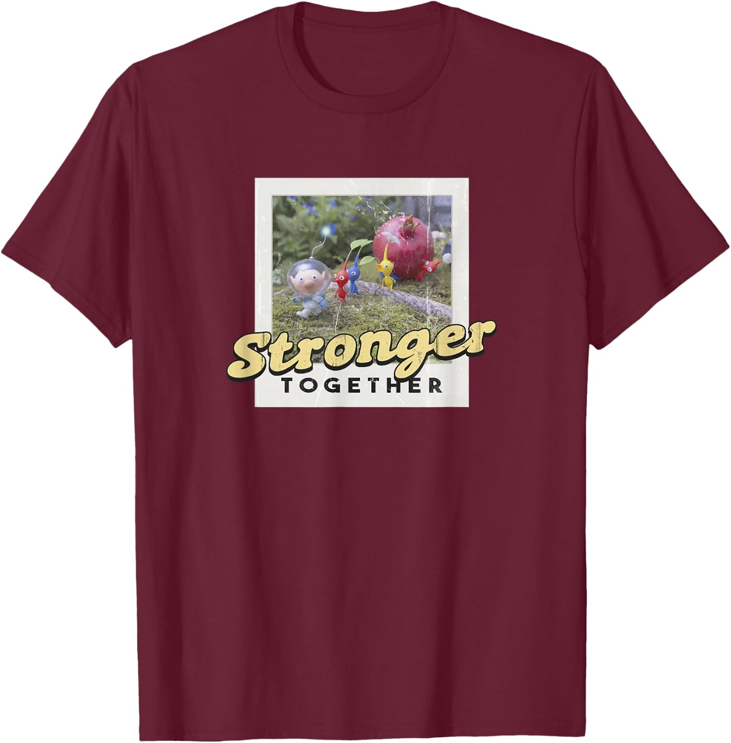 Pikmin Stronger Together Photo Fruit Carry T-Shirt - T-Shirt | Maroon