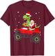 Christmas Family Matching santa truck dinosaur boys kids T-Shirt - T-Shirt | Maroon