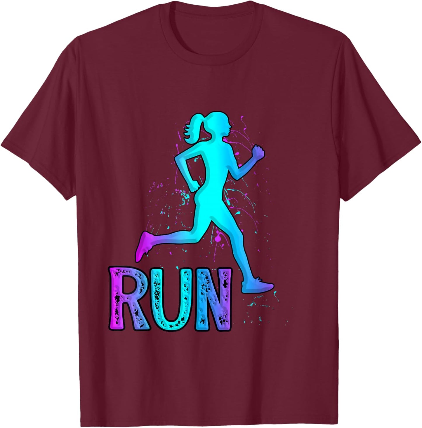 Running Girl for girls runners T-Shirt - T-Shirt | Maroon