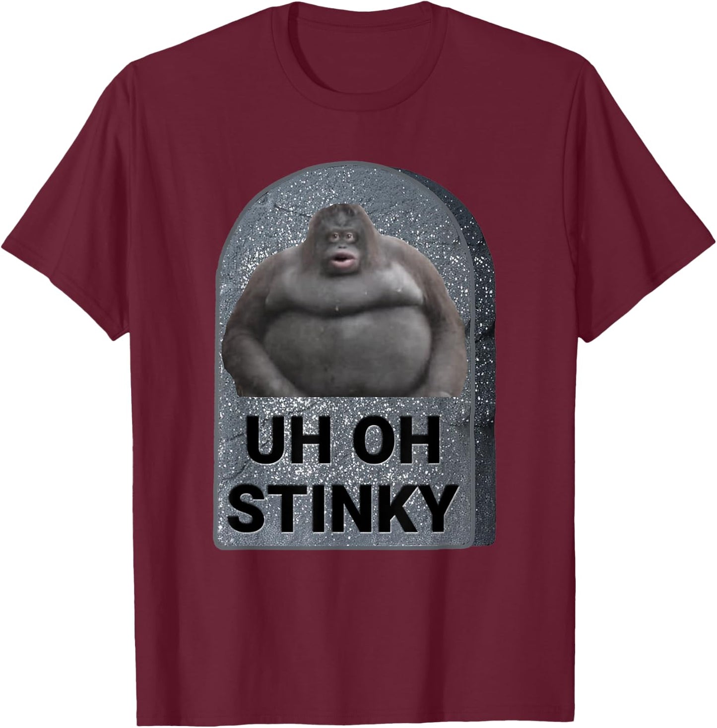 Uh Oh Stinky Poop Meme Tombstone Le Monke Halloween Costume T-Shirt - T-Shirt | Maroon