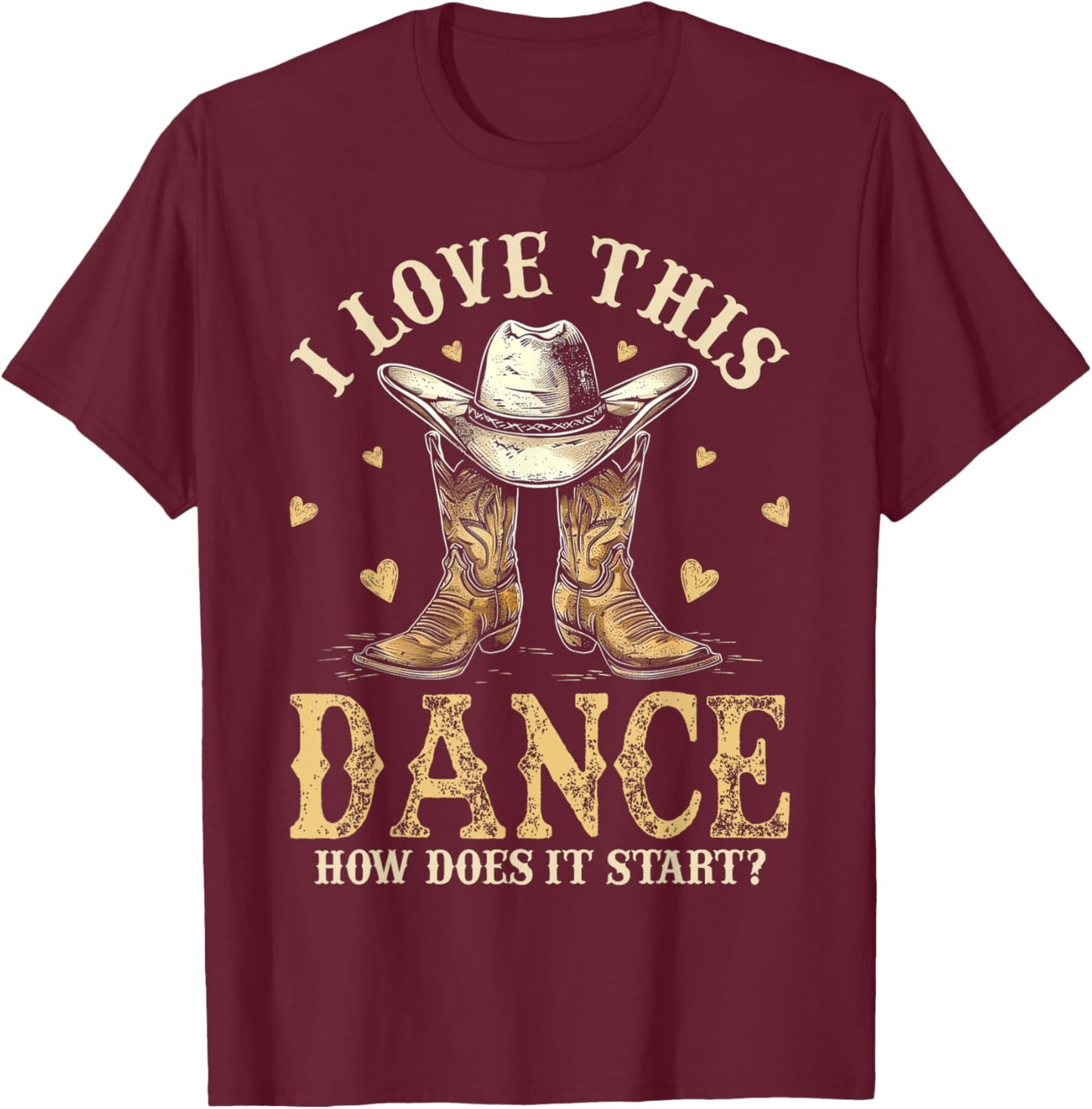 How Does This Dance Start Line Dancer Country T-Shirt - T-Shirt | Maroon