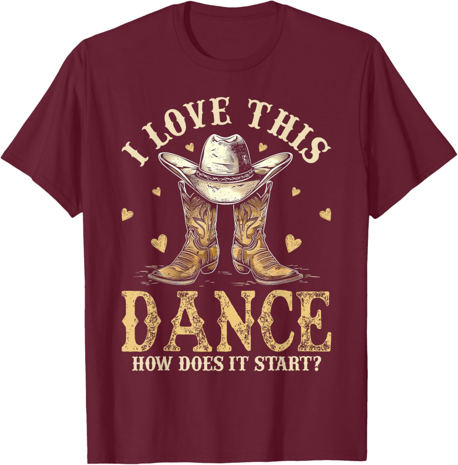 How Does This Dance Start Line Dancer Country T-Shirt - T-Shirt | Maroon