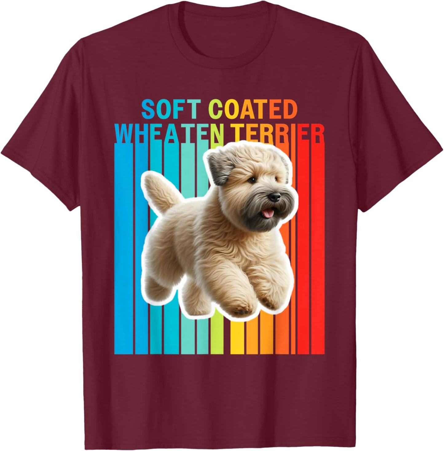 Colorful Soft Coated Wheaten Terrier T-Shirt - T-Shirt | Maroon