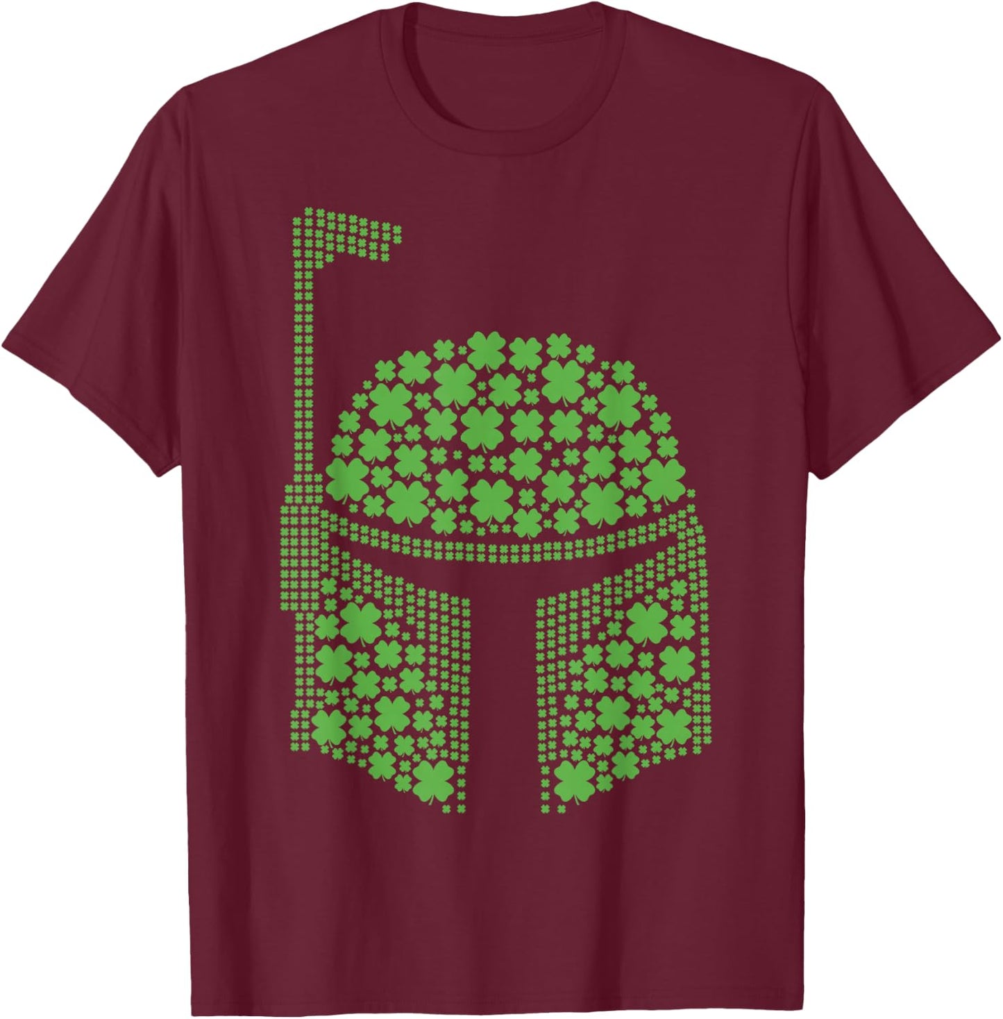Star Wars Boba Fett Clover Helmet St Patrick's T-Shirt - T-Shirt | Maroon