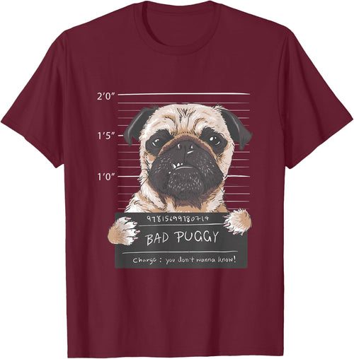 Cute Pug Mugshot Bad Puggy Puppy Humor Funny Dog