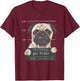 Cute Pug Mugshot Bad Puggy Puppy Humor Funny Dog T-Shirt - T-Shirt | Maroon