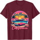Santa Monica Trip Retro Santa Monica California Sunset Vibes T-Shirt - T-Shirt | Maroon