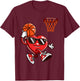 Funny Heart Dunking Basketball Valentines Day Boys Kids T-Shirt - T-Shirt | Maroon