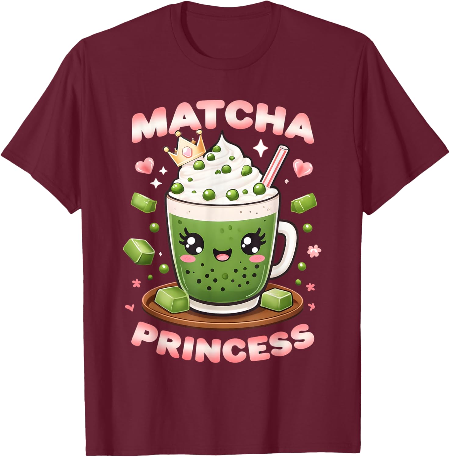 Best Matcha Art Women Tea Lovers Matcha Green T-Shirt - T-Shirt | Maroon