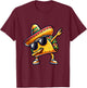Mexican Food Dabbing Taco T-Shirt - T-Shirt | Maroon