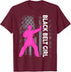 Black Belt Girl Karate Jiu Jitsu Taekwondo Martial Arts T-Shirt - T-Shirt | Maroon