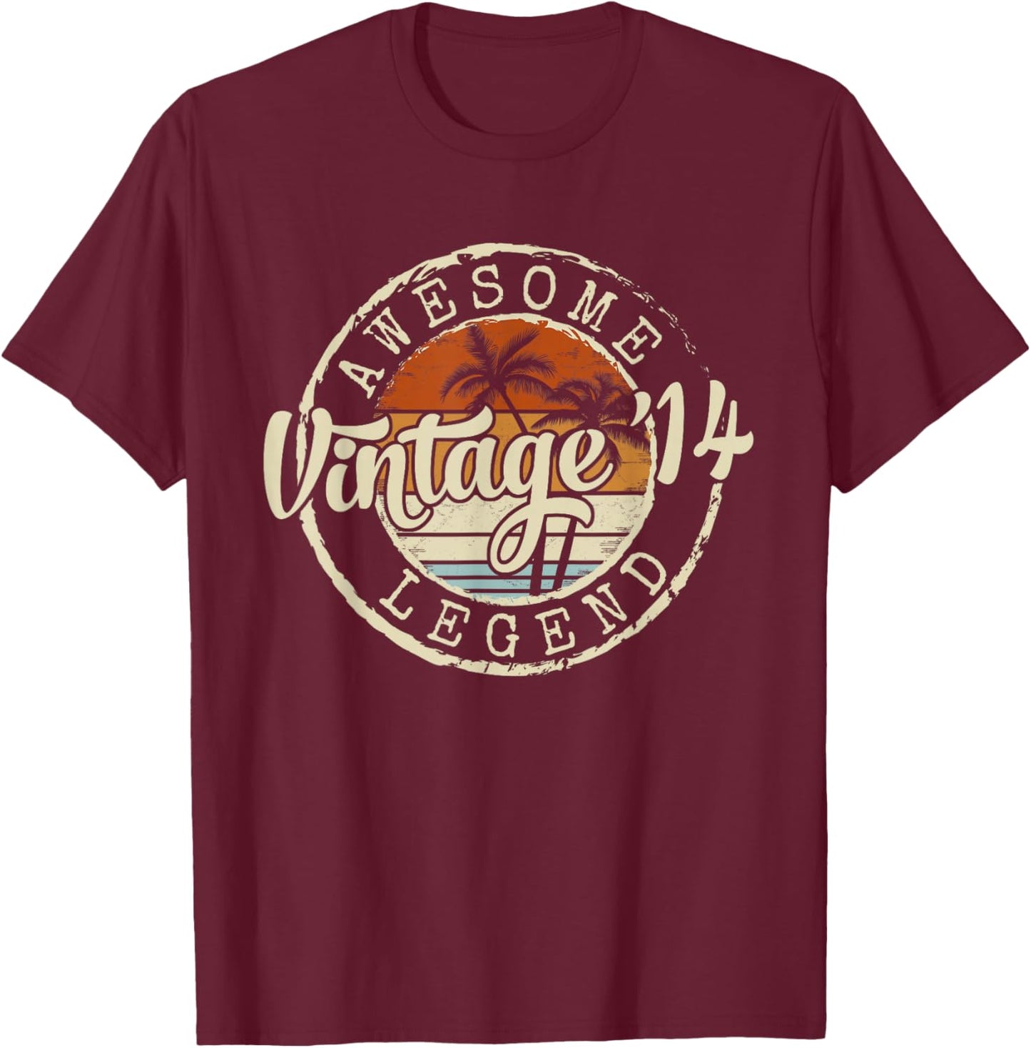 Vintage 2014 12yr 12th Birthday Gifts for Boys 12 Years Old T-Shirt - T-Shirt | Maroon