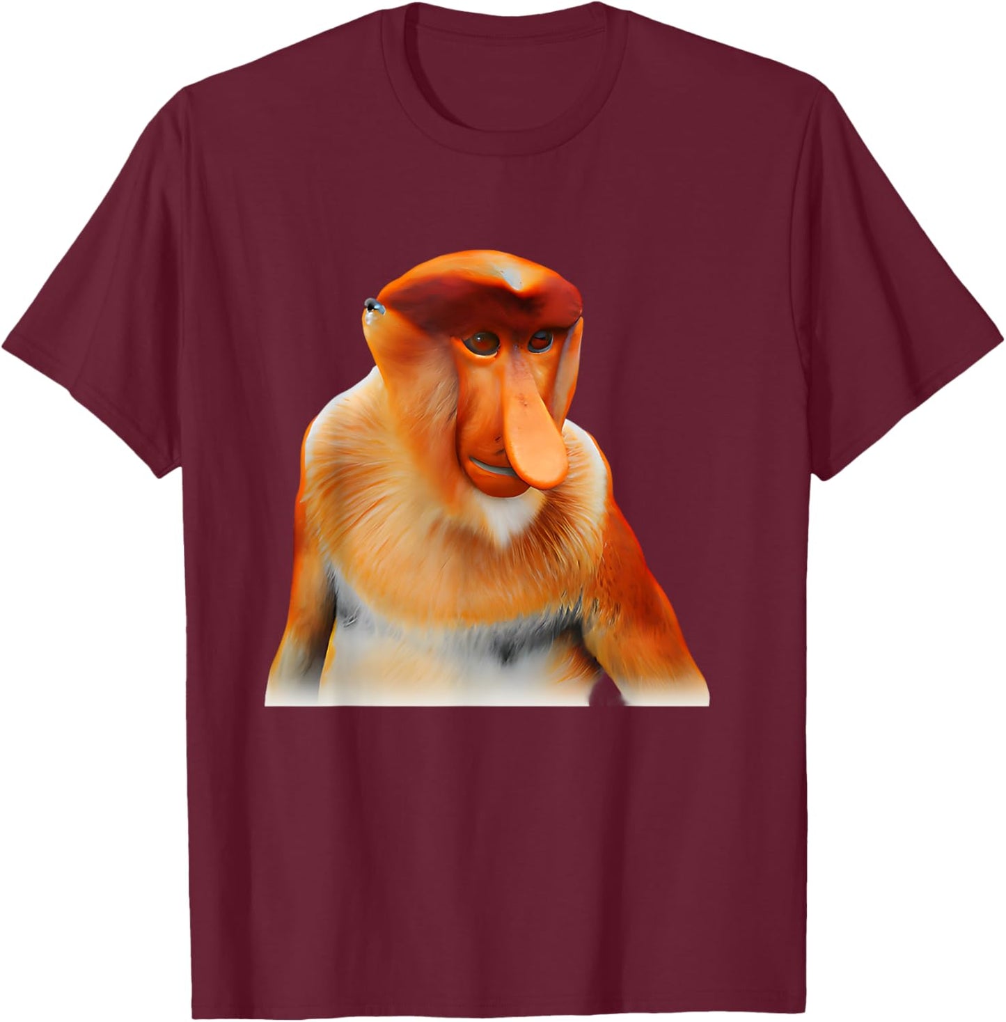 Proboscis Monkey T-Shirt - T-Shirt | Maroon