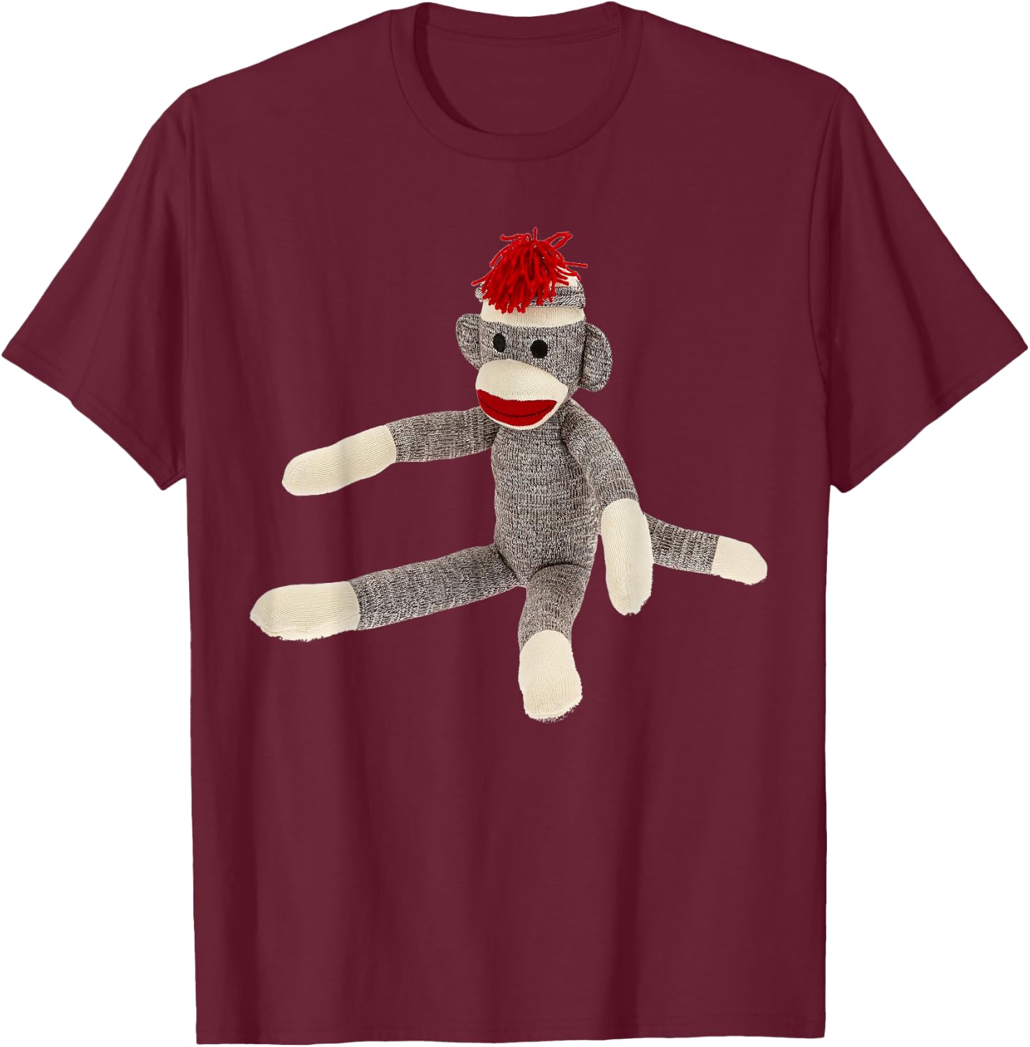 Sock Monkey Shirt T-Shirt - T-Shirt | Maroon