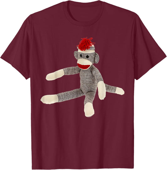 Sock Monkey Shirt T-Shirt - T-Shirt | Maroon
