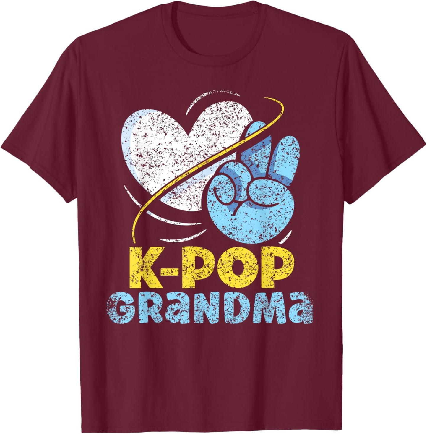 K-POP Grandma Lover Music Korean K-Pop Cute Grandmother T-Shirt - T-Shirt | Maroon