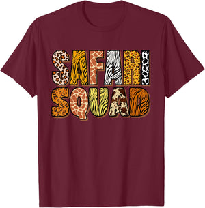 Safari Squad Africa Animal Skin for Boys Girls Children Men T-Shirt - T-Shirt | Maroon