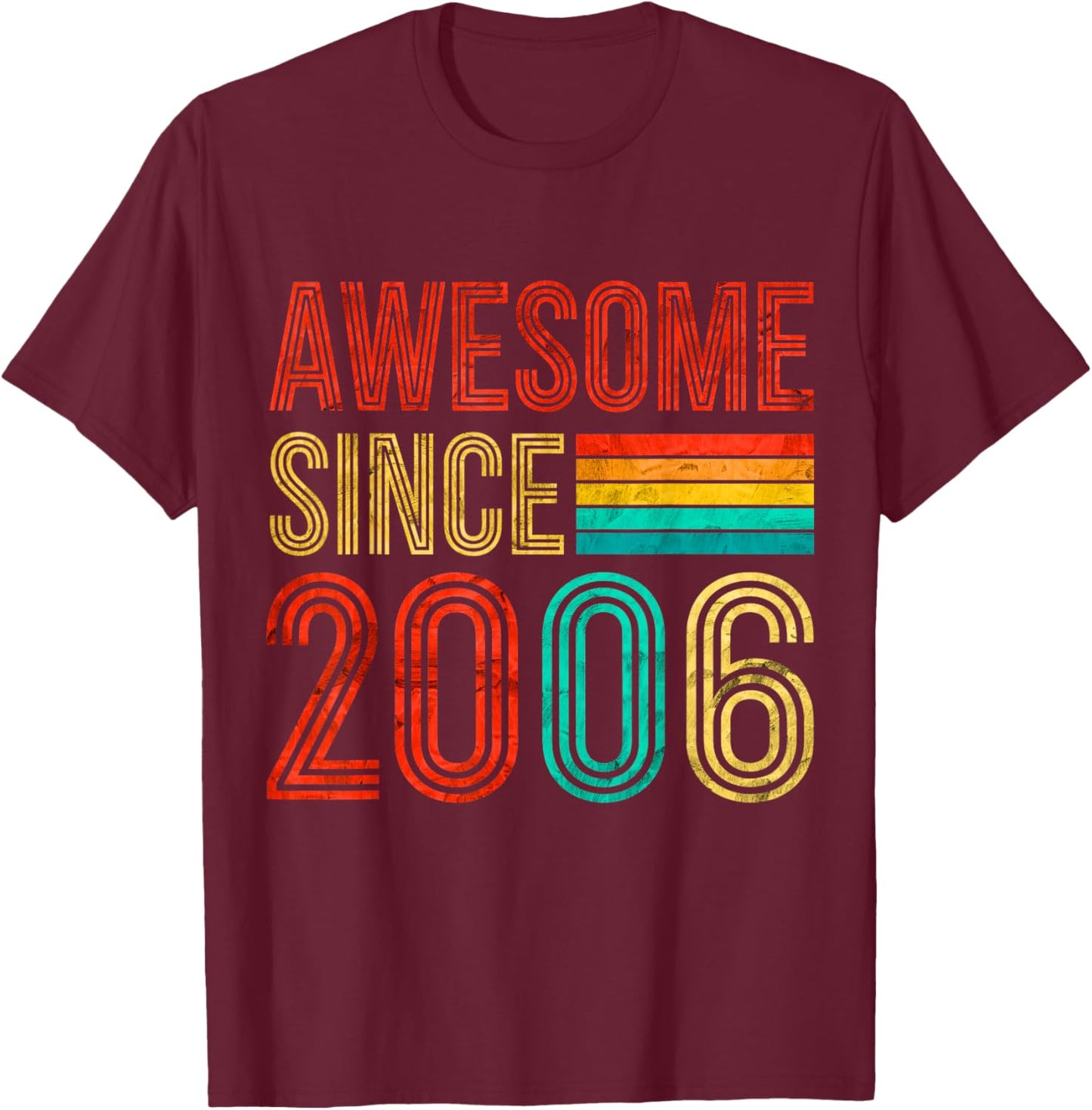 20 Birthday Men 20yr Awesome Vintage 2006 20th Birthday T-Shirt - T-Shirt | Maroon