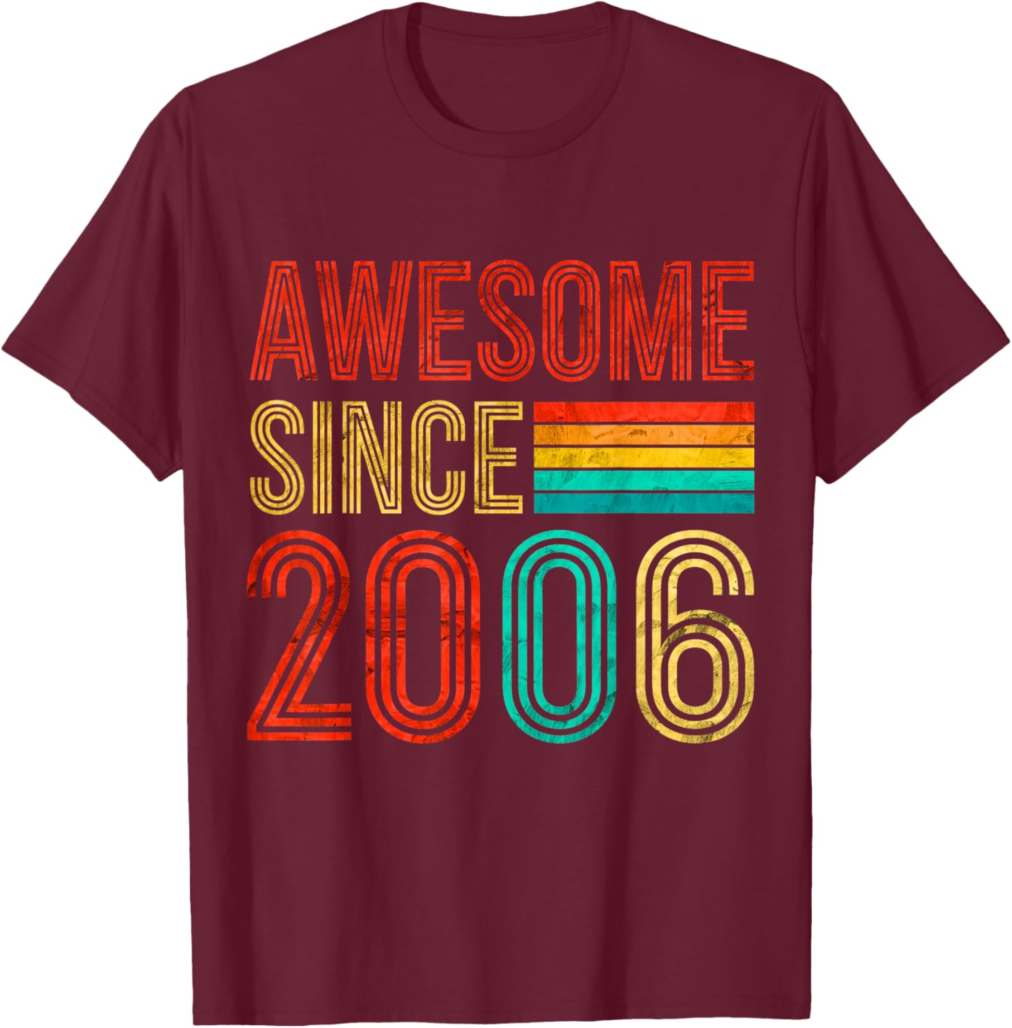 20 Birthday Men 20yr Awesome Vintage 2006 20th Birthday T-Shirt - T-Shirt | Maroon
