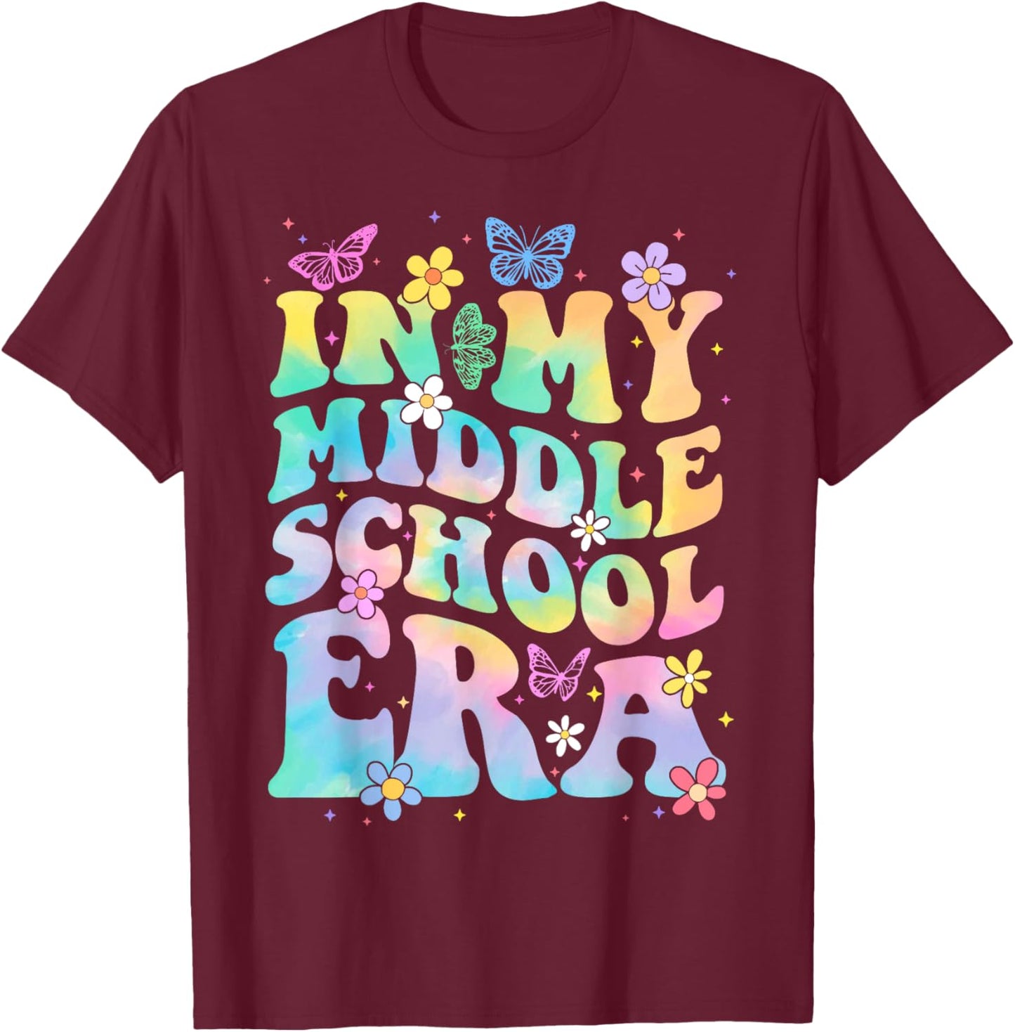In My Middle School Era Back To School Outfits For Teacher Men Women Girls Kids T-Shirt - T-Shirt | Maroon