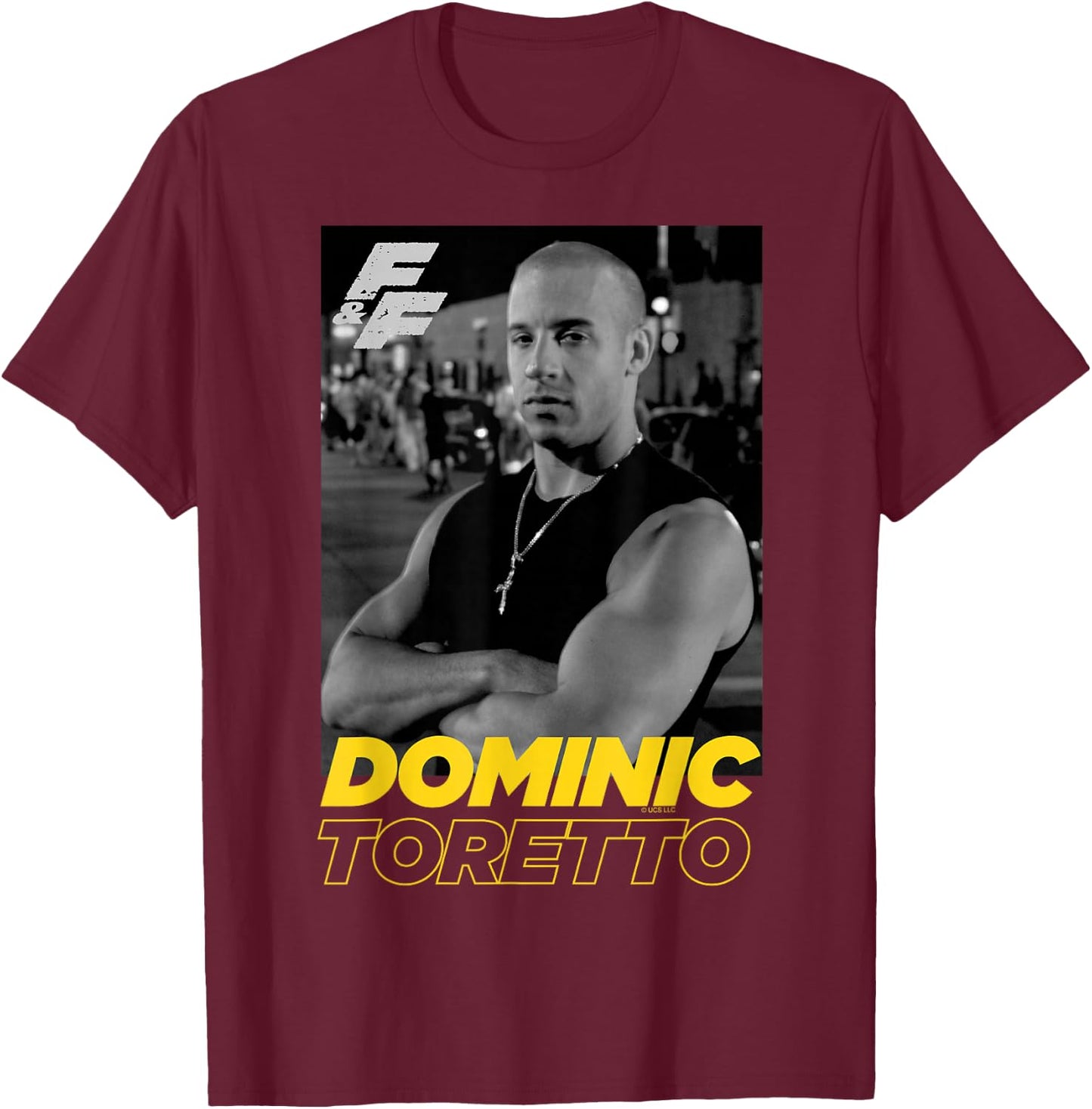Fast & Furious Dominic Toretto Portrait Logo Small T-Shirt - T-Shirt | Maroon