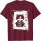 Samurai Katze Japanische Kunst Sumi-e Neuheit Kawaii Lustige Katze T-Shirt - T-Shirt | Maroon