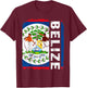 Vintage Belizean Flag Belize Pride Roots Heritage T-Shirt - T-Shirt | Maroon